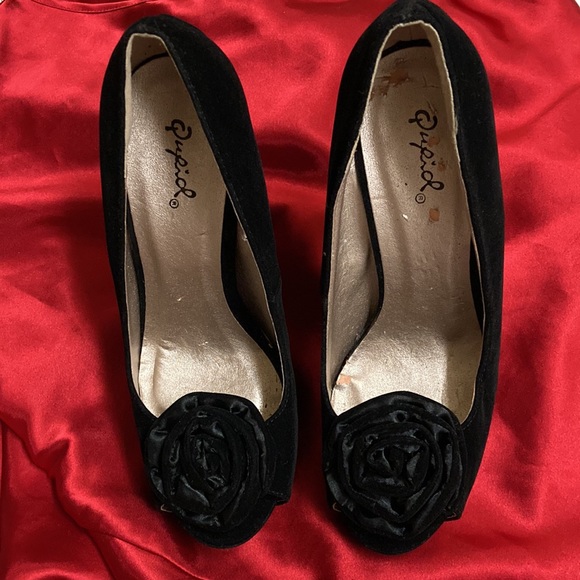 New Qupid Black Heels   Size 7 - Picture 10 of 11